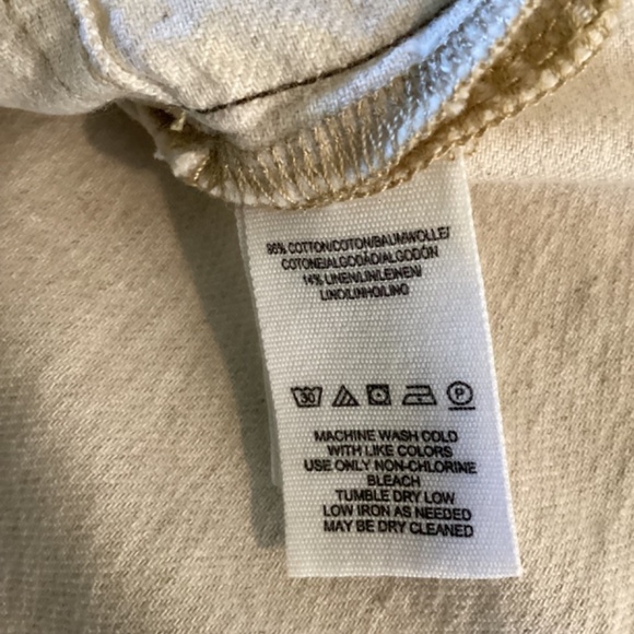 Free People paper bag waist mini skirt‎ oatmeal denim size 2 zippered & belt tie - Picture 9 of 9